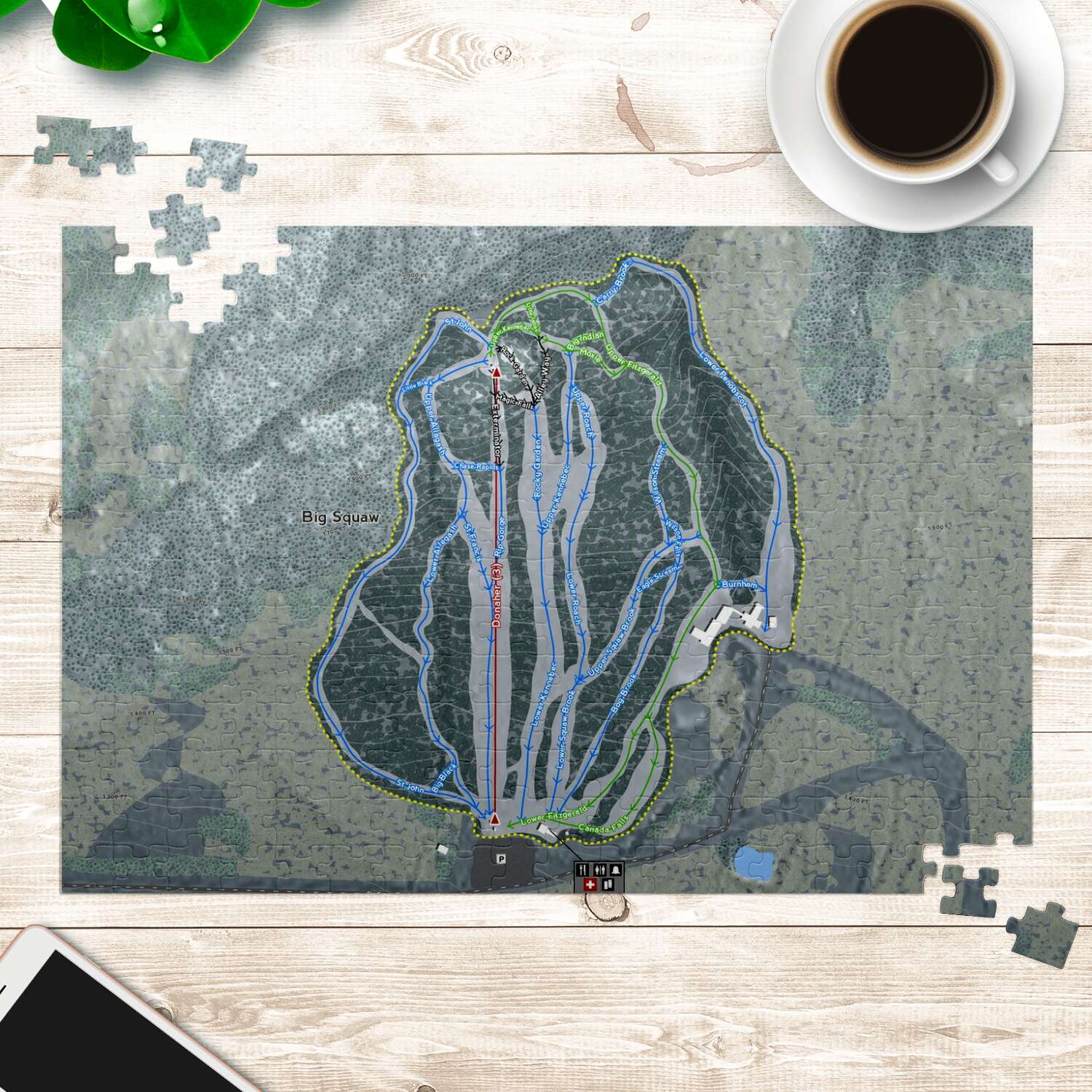 Big Squaw Maine Ski Trail Map Puzzle - Powderaddicts