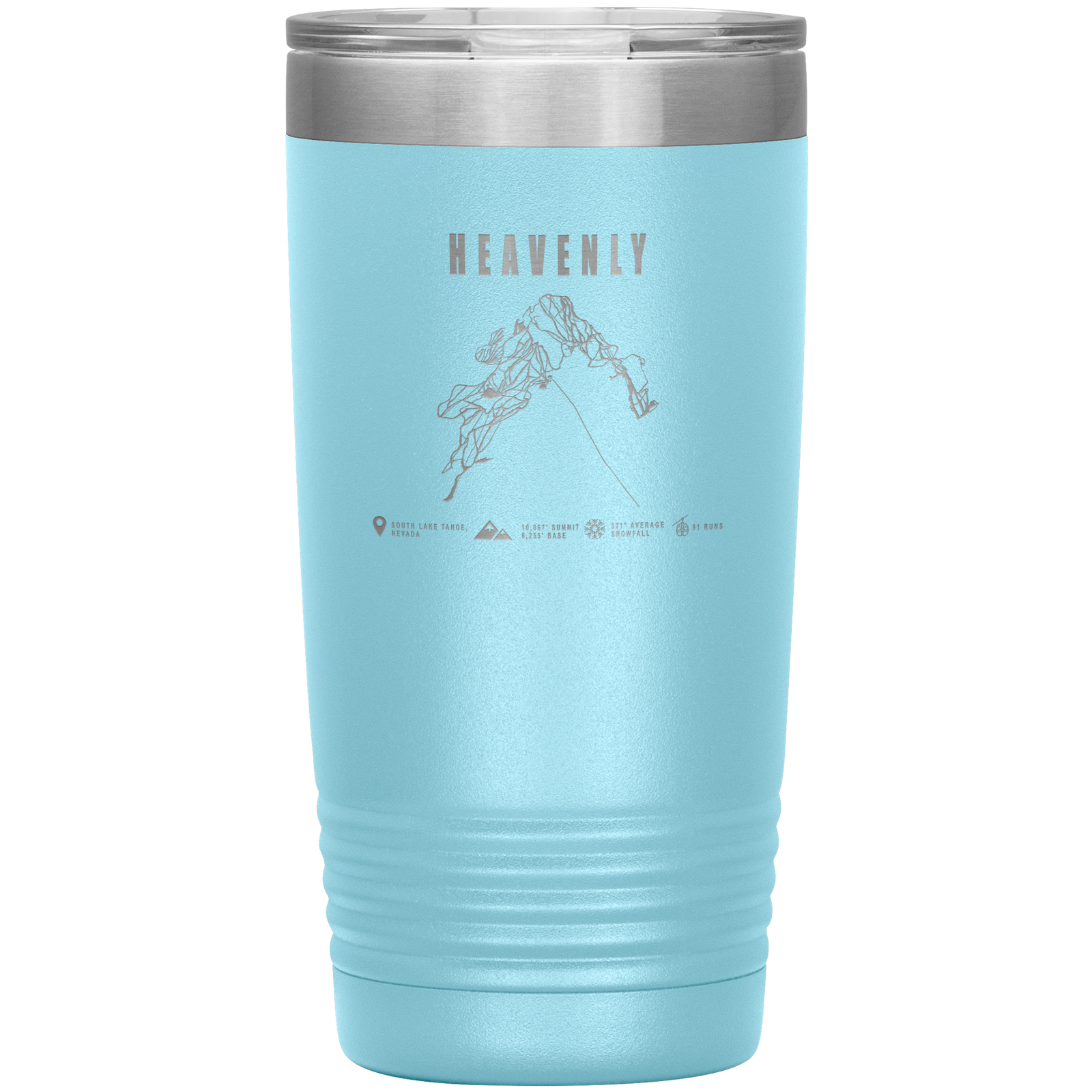 Heavenly, Nevada Ski Trail Map 20oz Tumbler - Powderaddicts