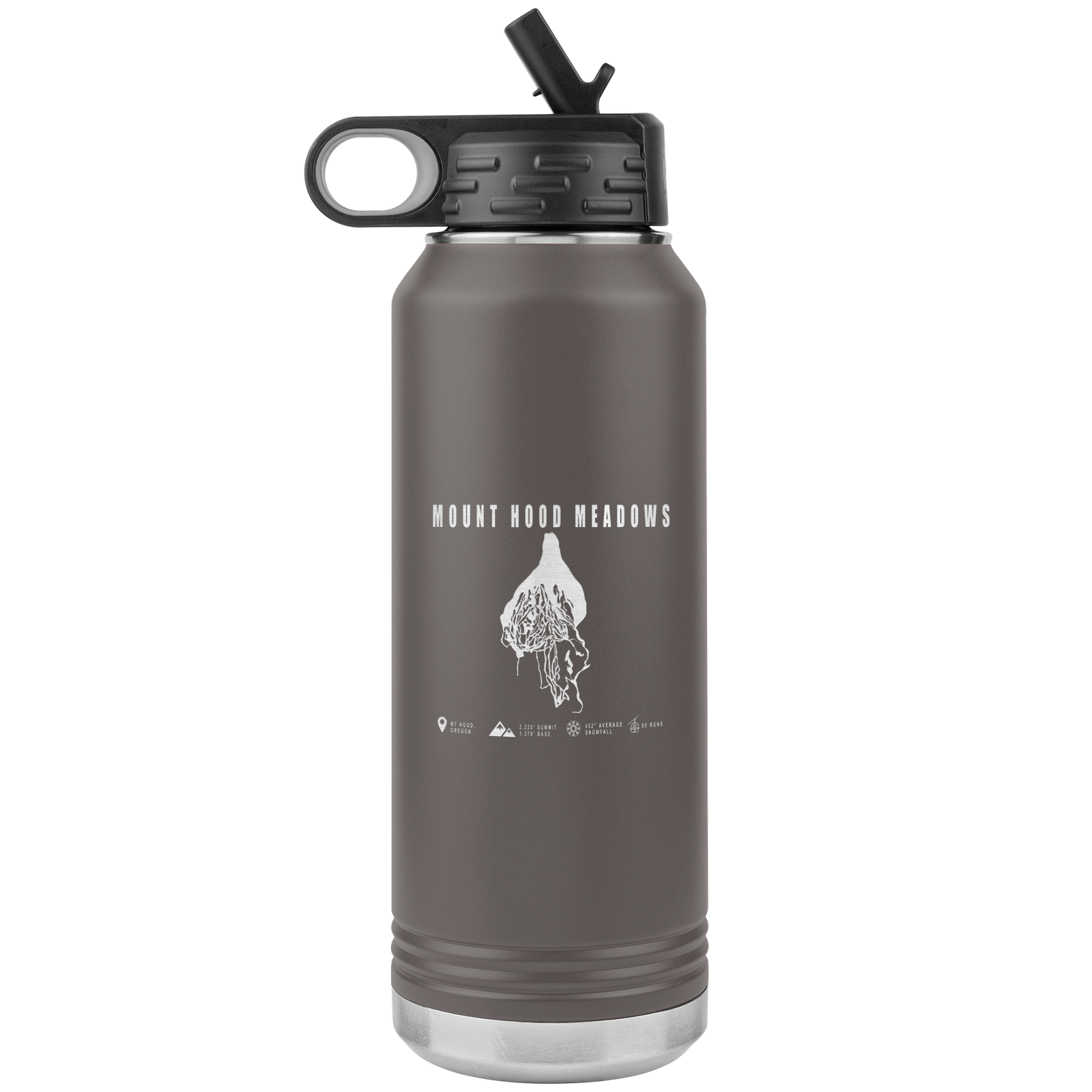 Mount Hood Meadows, Oregon Ski Trail Map 32oz Water Bottle Tumbler - Powderaddicts