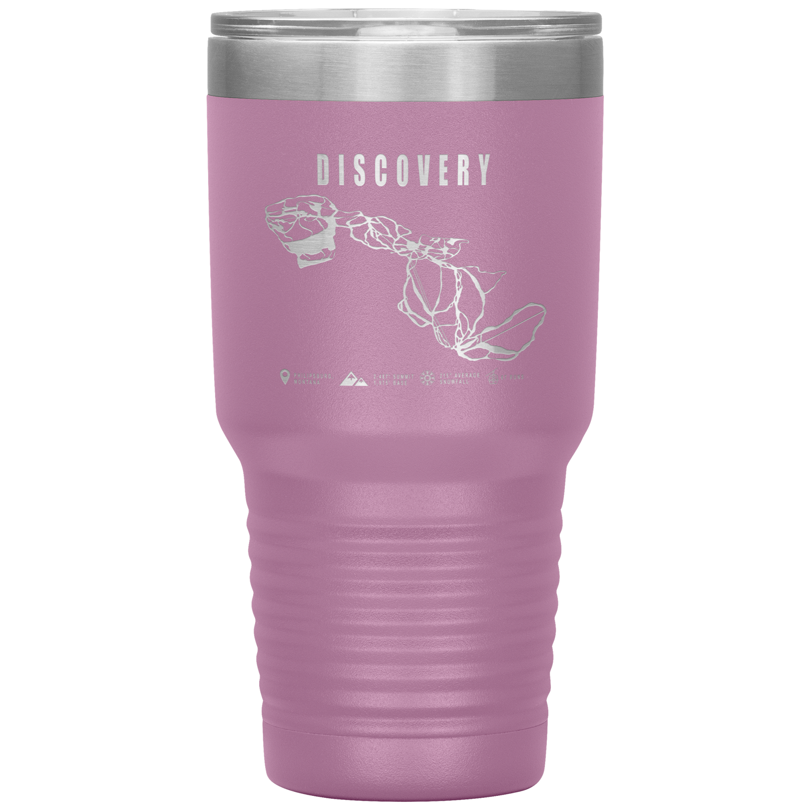 Discovery Montana Ski Trail Map 30oz Tumbler - Powderaddicts