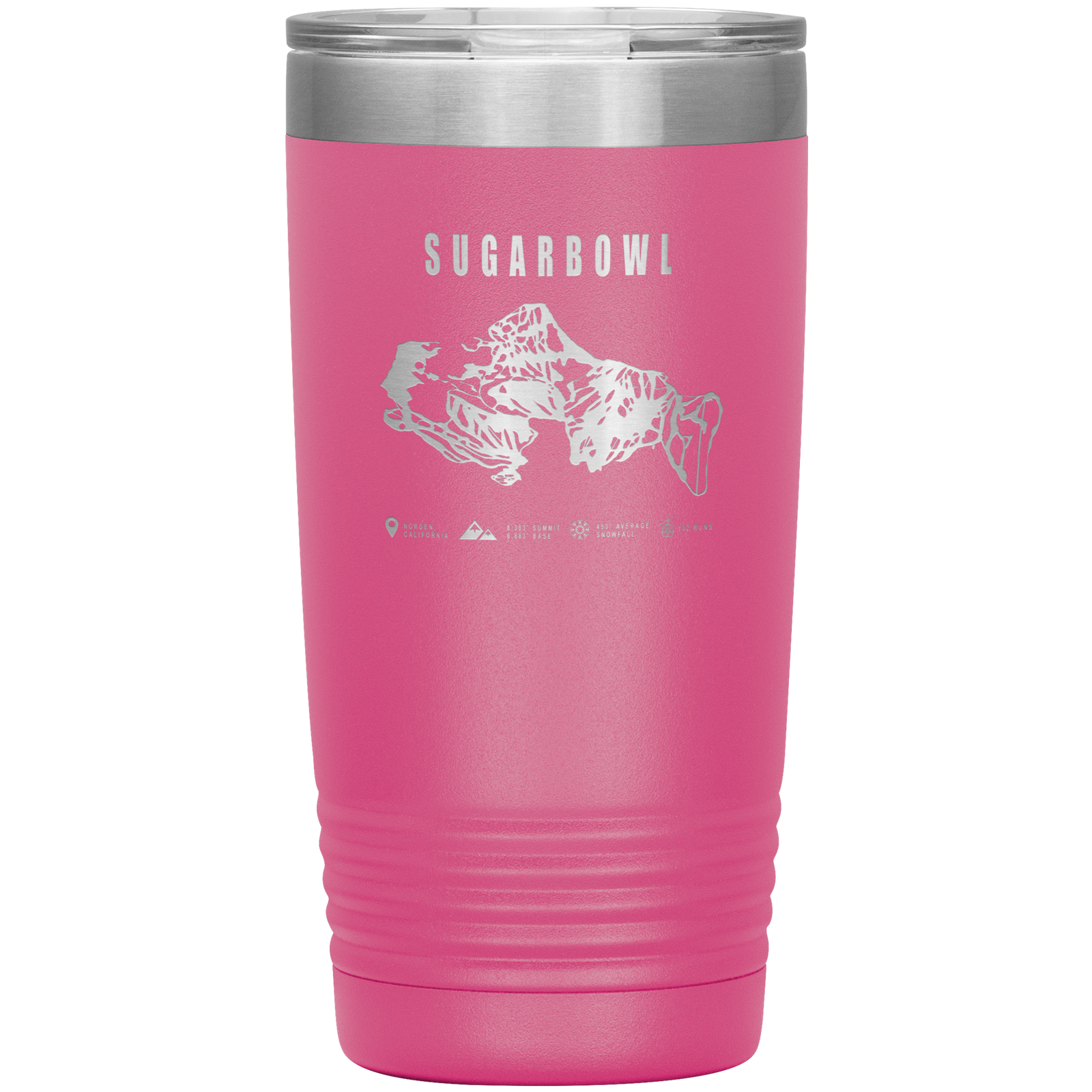 Sugarbowl, California Ski Trail Map 20oz Tumbler - Powderaddicts