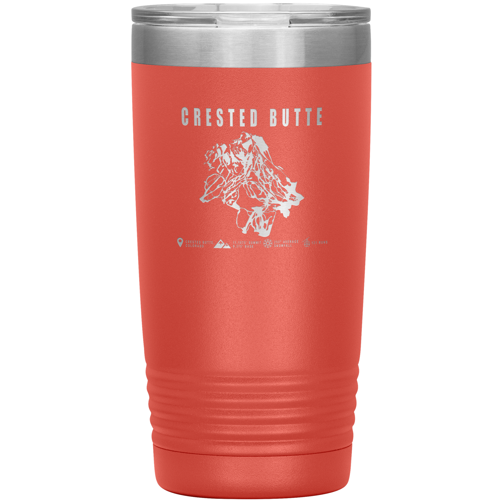 Crested Butte Colorado Ski Trail Map 20oz Tumbler - Powderaddicts