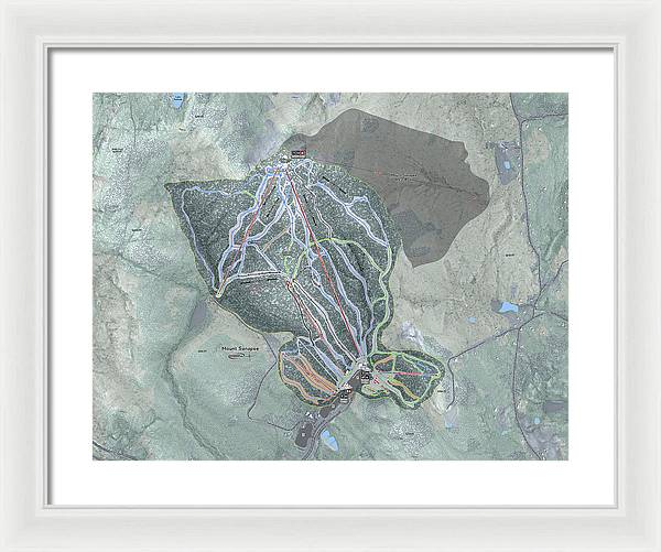 Mount Sunapee Ski Trail Map - Framed Print - Powderaddicts