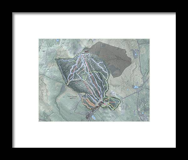 Mount Sunapee Ski Trail Map - Framed Print - Powderaddicts