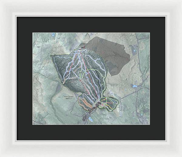 Mount Sunapee Ski Trail Map - Framed Print - Powderaddicts