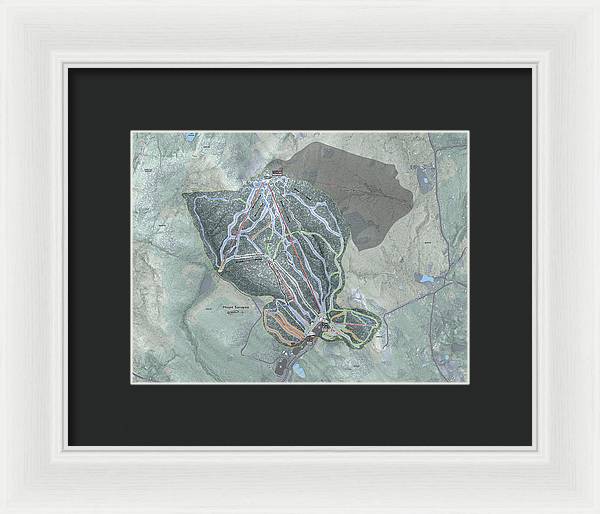 Mount Sunapee Ski Trail Map - Framed Print - Powderaddicts