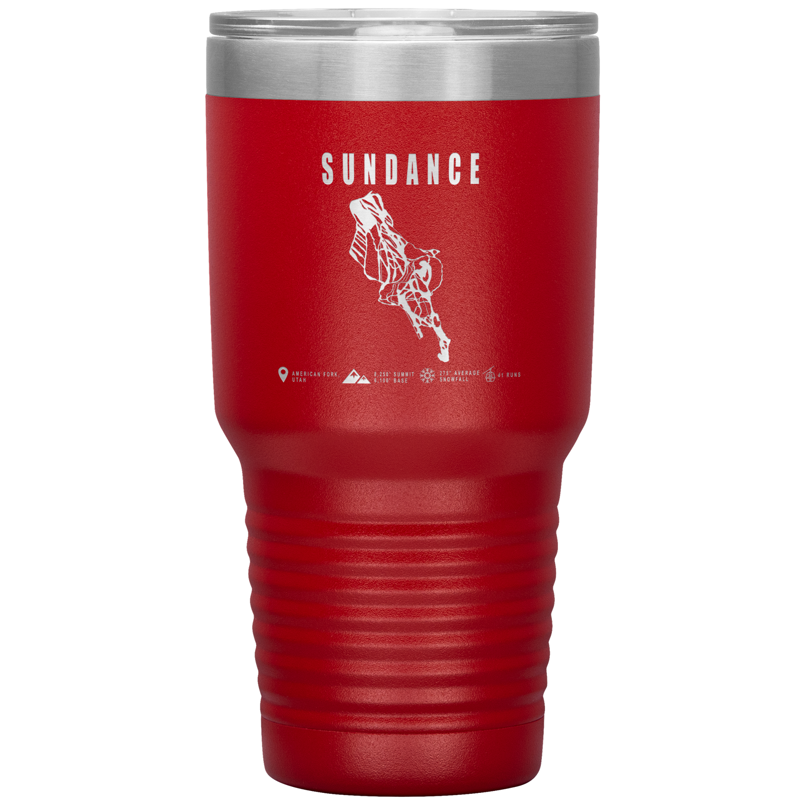 Sundance,Utah Ski Trail Map 30oz Tumbler - Powderaddicts