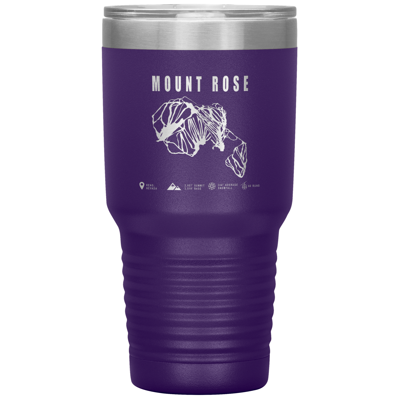 Mount Rose, Nevada Ski Trail Map 30oz Tumbler - Powderaddicts