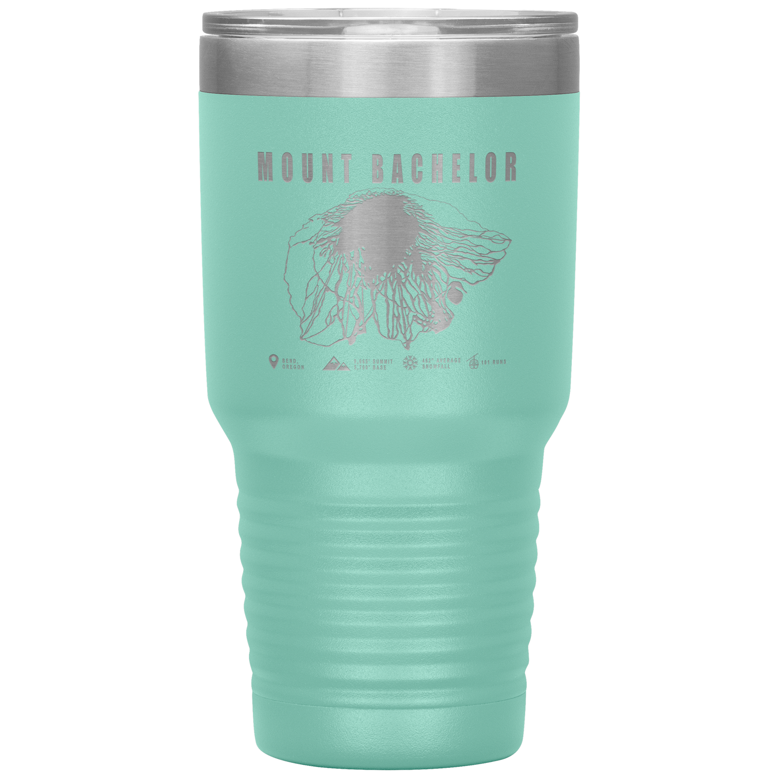 Mount Bachelor, Oregon Ski Trail Map 30oz Tumbler - Powderaddicts