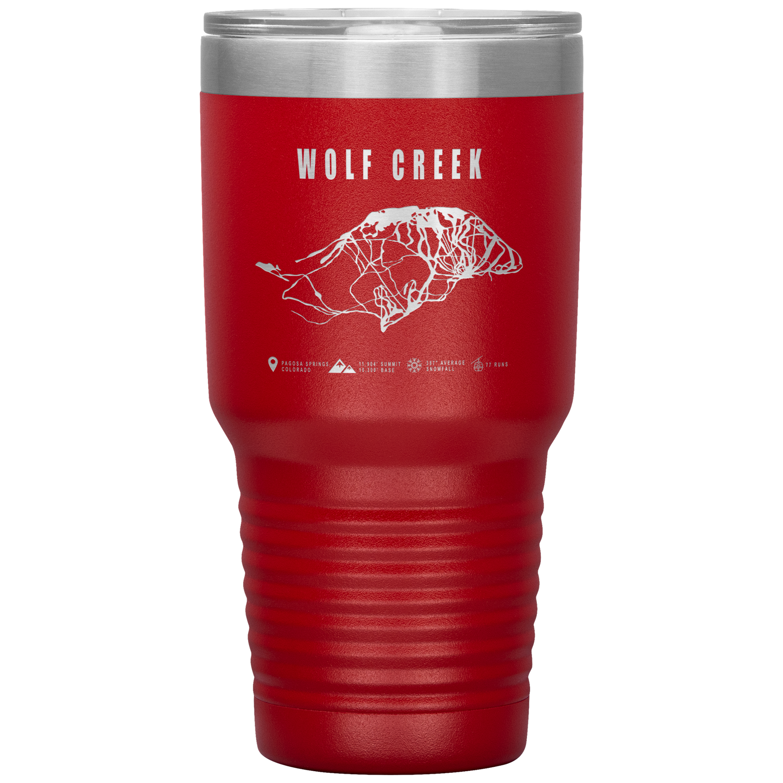 Wolf Creek Colorado Ski Trail Map 30oz Tumbler - Powderaddicts