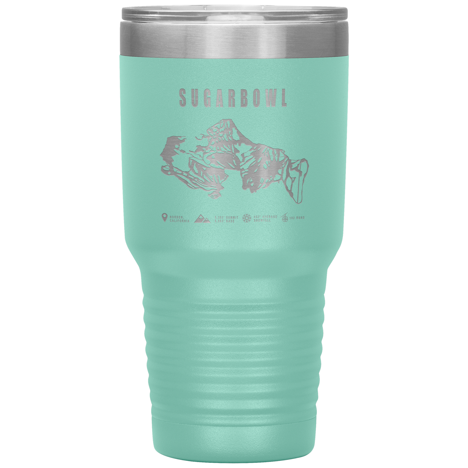 Sugarbowl, California Ski Trail Map 30oz Tumbler - Powderaddicts