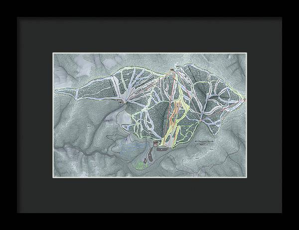 49 Deg North Ski Trail Map - Framed Print - Powderaddicts