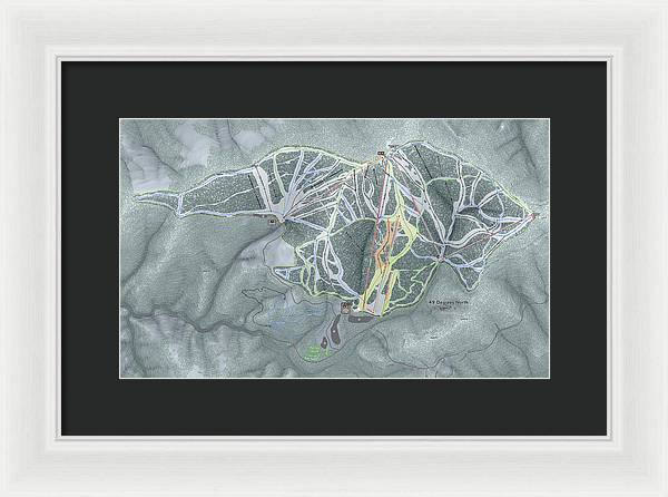 49 Deg North Ski Trail Map - Framed Print - Powderaddicts