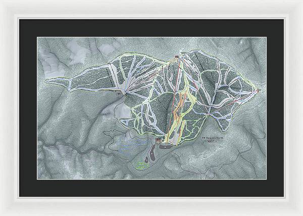 49 Deg North Ski Trail Map - Framed Print - Powderaddicts