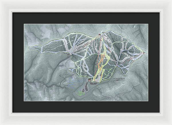 49 Deg North Ski Trail Map - Framed Print - Powderaddicts