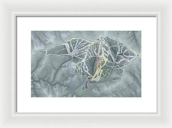 49 Deg North Ski Trail Map - Framed Print - Powderaddicts
