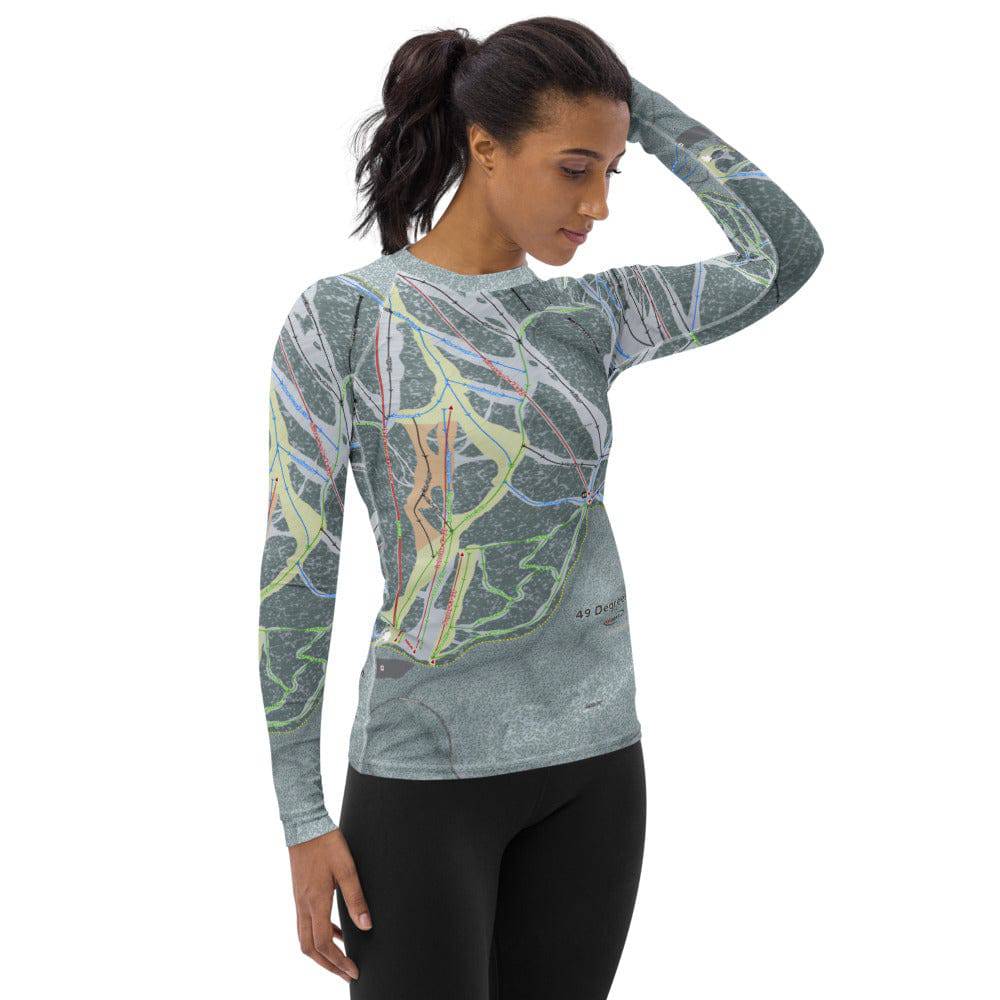 49 Degrees North, Washington Ski Trail Map Women's Base Layer Top - Powderaddicts