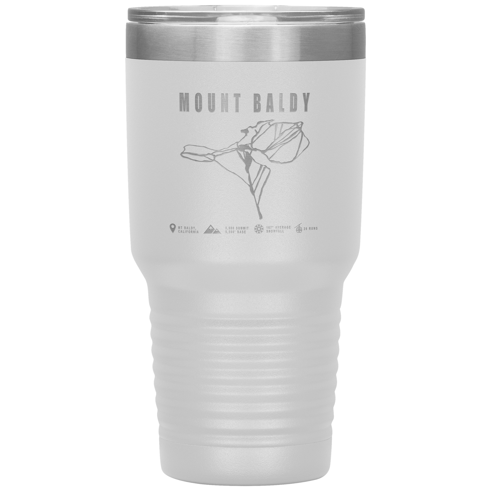 Mount Baldy, California Ski Trail Map 30oz Tumbler - Powderaddicts
