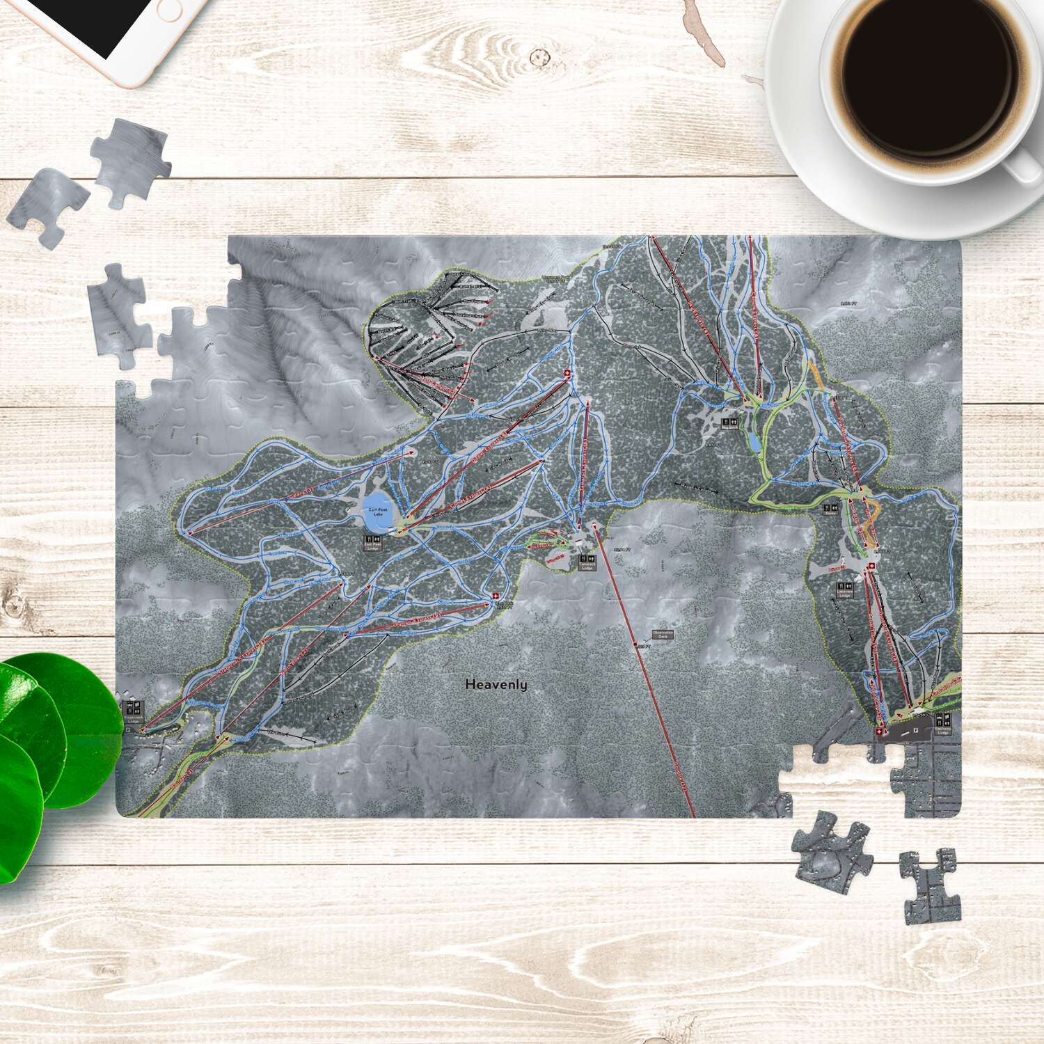 Heavenly Nevada Ski Trail Map Puzzle - Powderaddicts