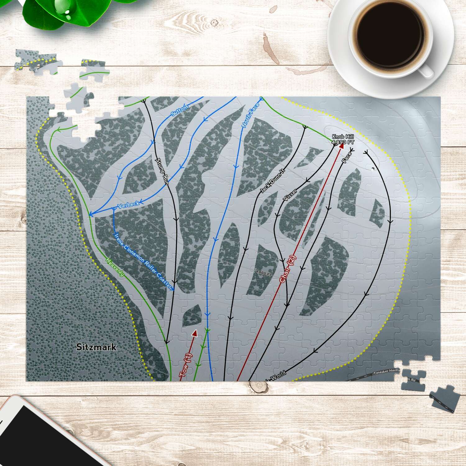 Sitz mark Washington Ski Map Resort Puzzle - Powderaddicts