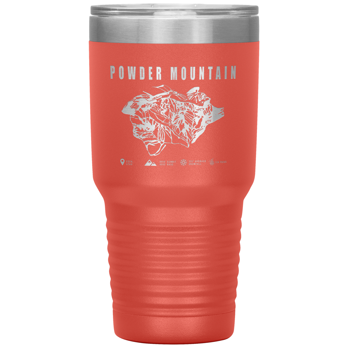 Powder Mountain,Utah Ski Trail Map 30oz Tumbler - Powderaddicts