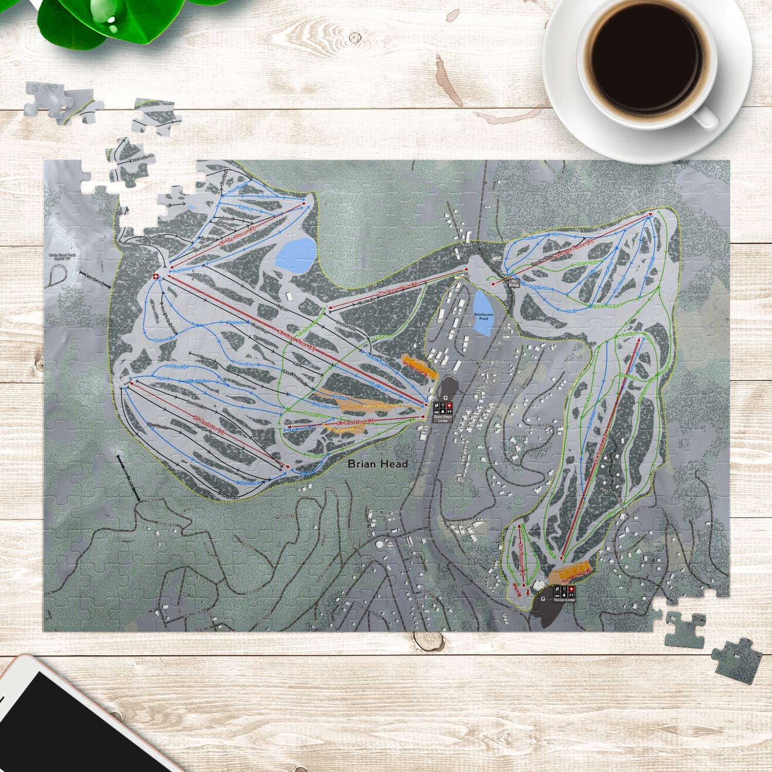 Brian Head, Utah Ski Trail Map puzzle - Powderaddicts