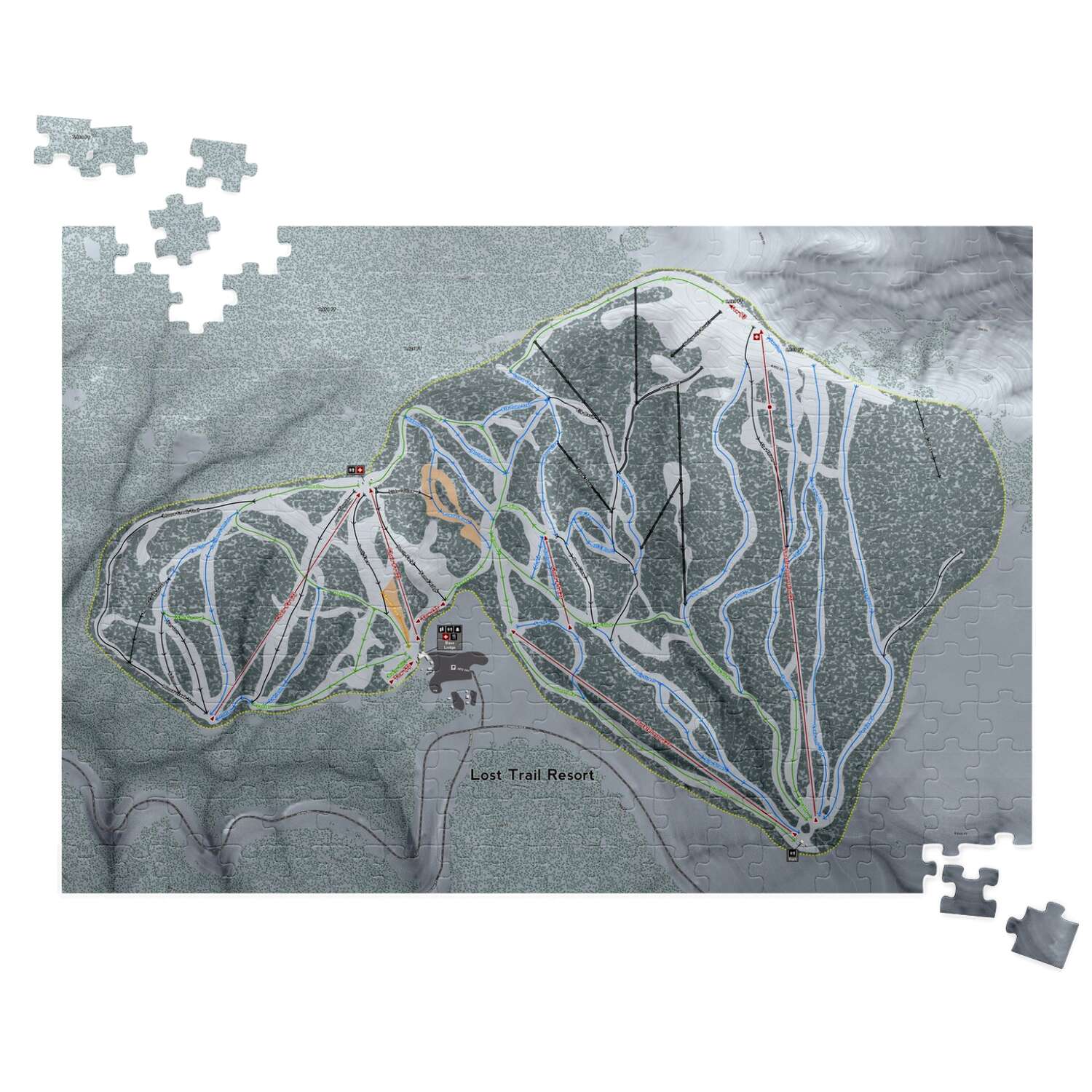 Lost Trail Montana Ski Trail Map Puzzle - Powderaddicts