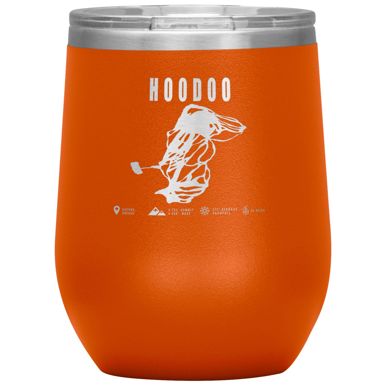 Hoodoo, Oregon Ski Trail Map Wine 12oz Tumbler - Powderaddicts