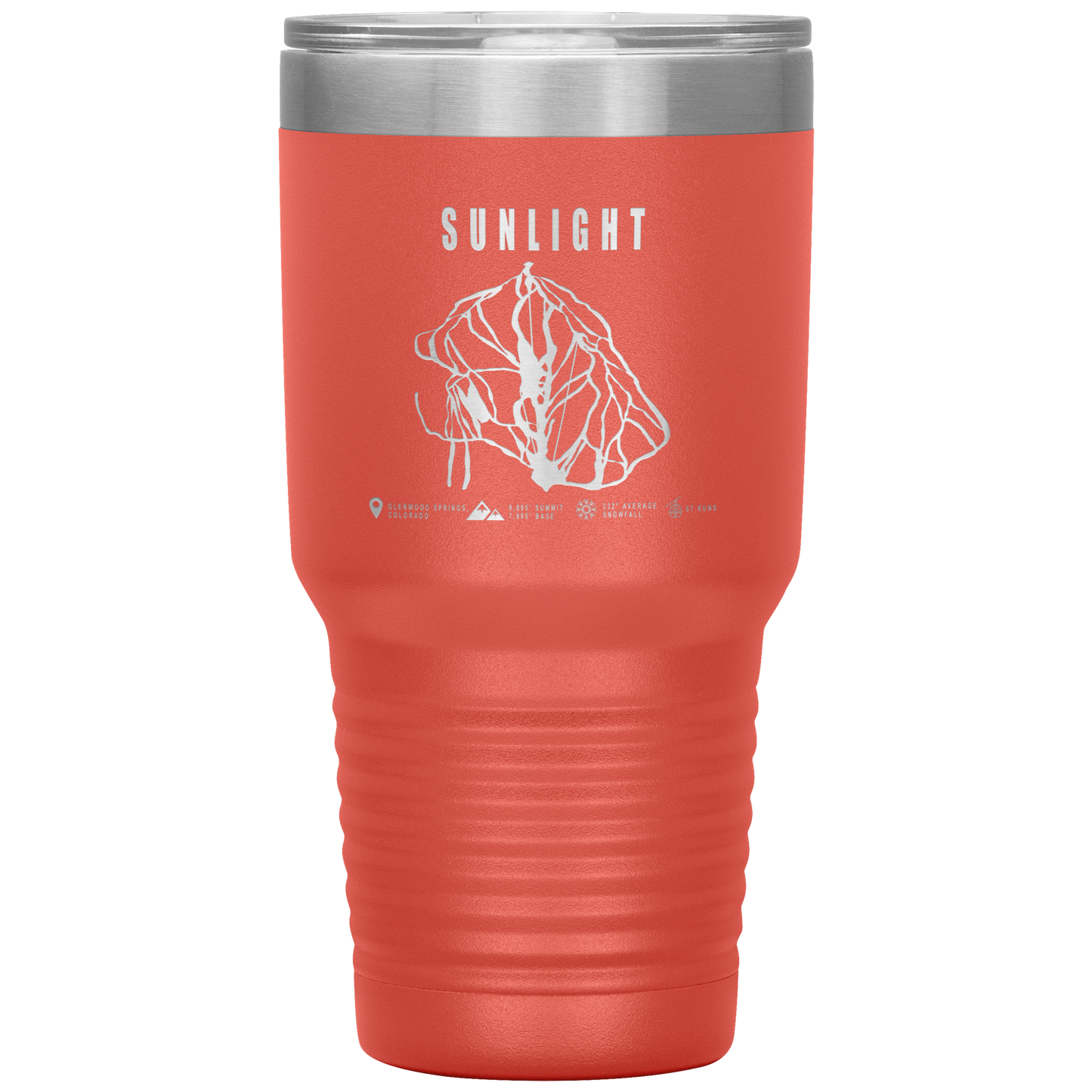 Sunlight Colorado Ski Trail Map 30oz Tumbler - Powderaddicts