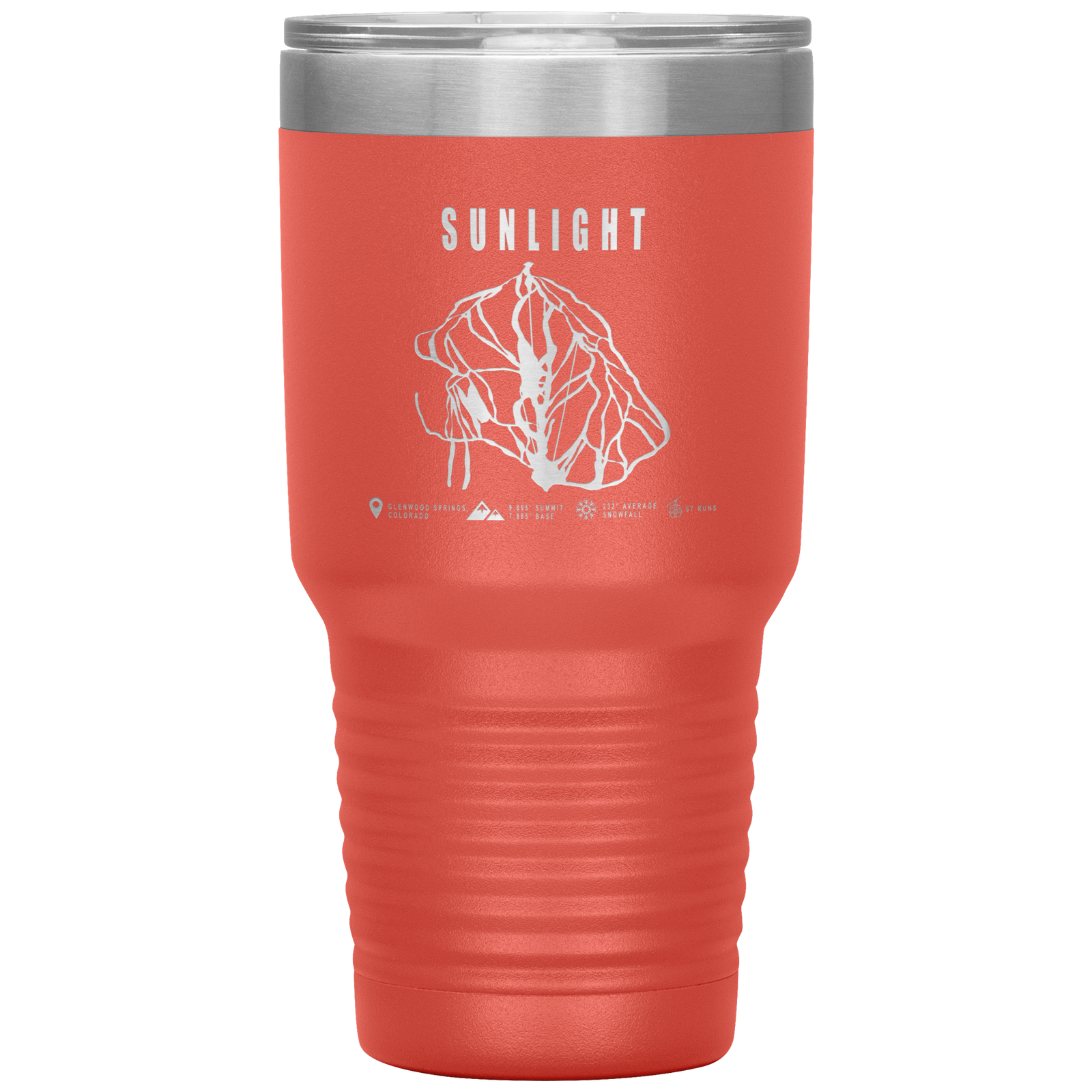 Sunlight Colorado Ski Trail Map 30oz Tumbler - Powderaddicts