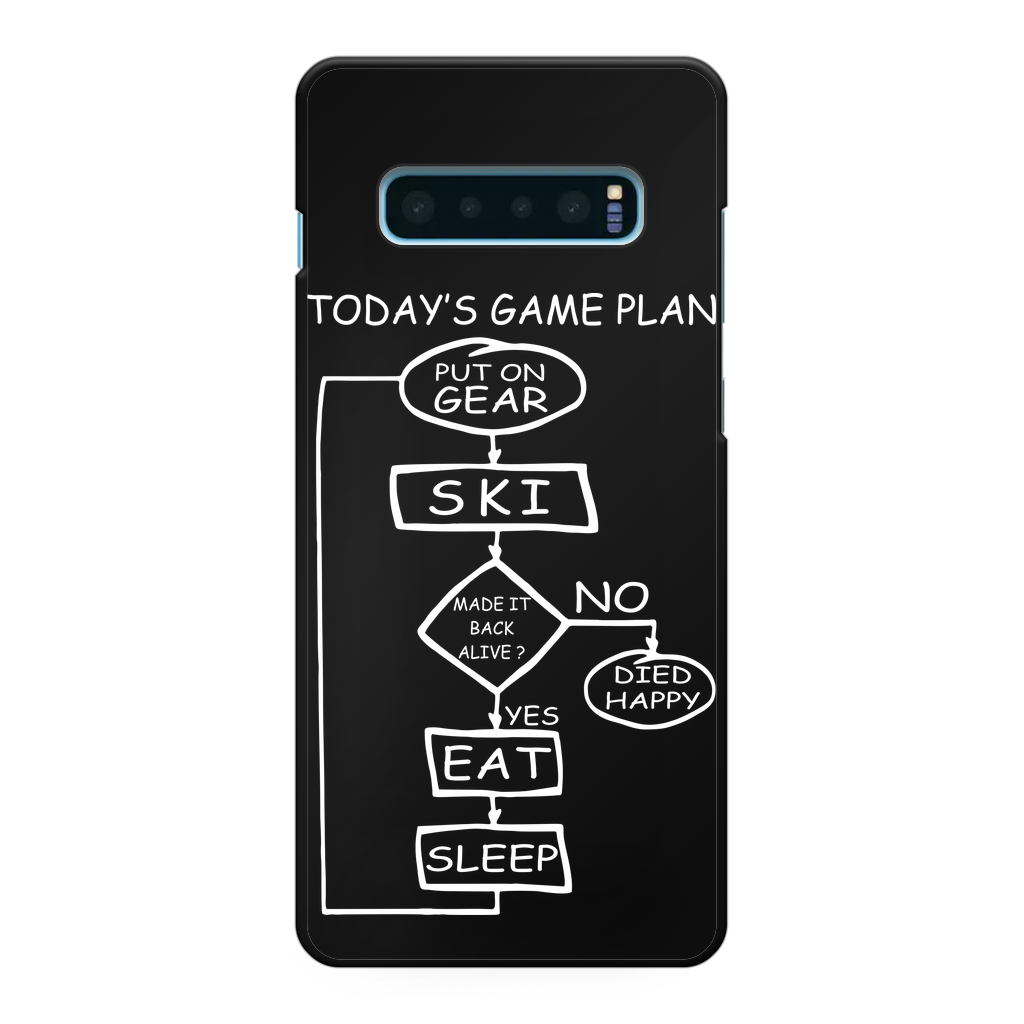 Today's Gameplan - Skiing Back Printed Black Hard Phone Case - Powderaddicts