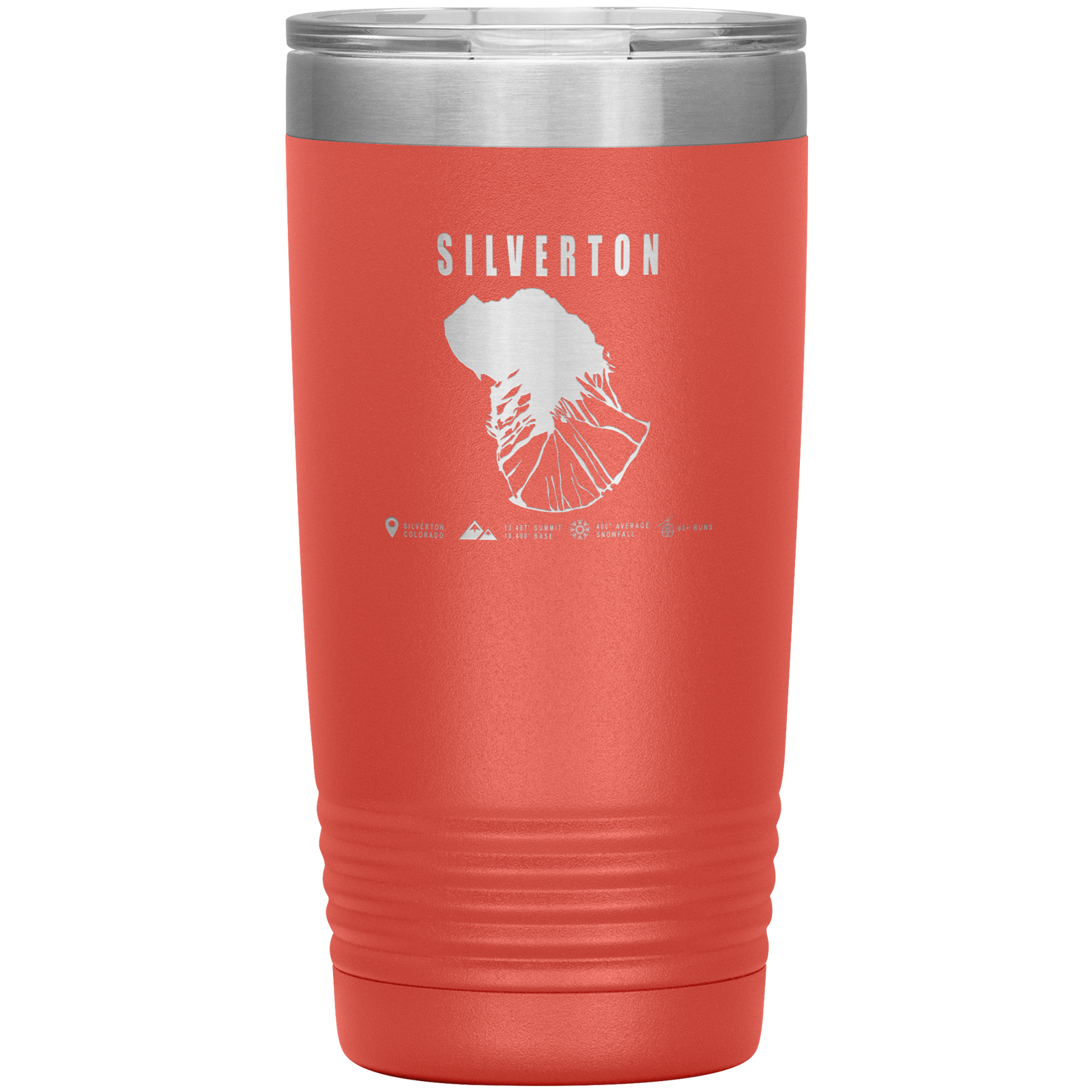 Silverton Colorado Ski Trail Map 20oz Tumbler - Powderaddicts