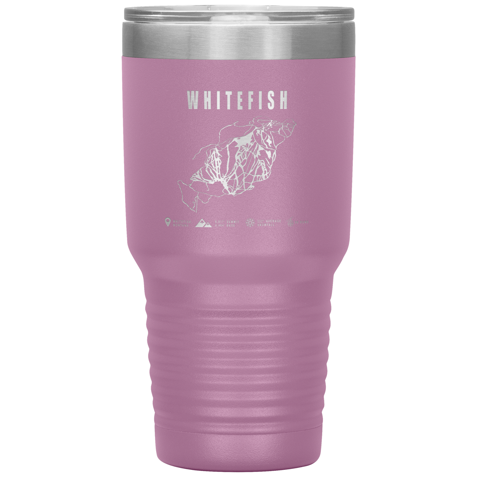 Whitefish Montana Ski Trail Map 30oz Tumbler - Powderaddicts