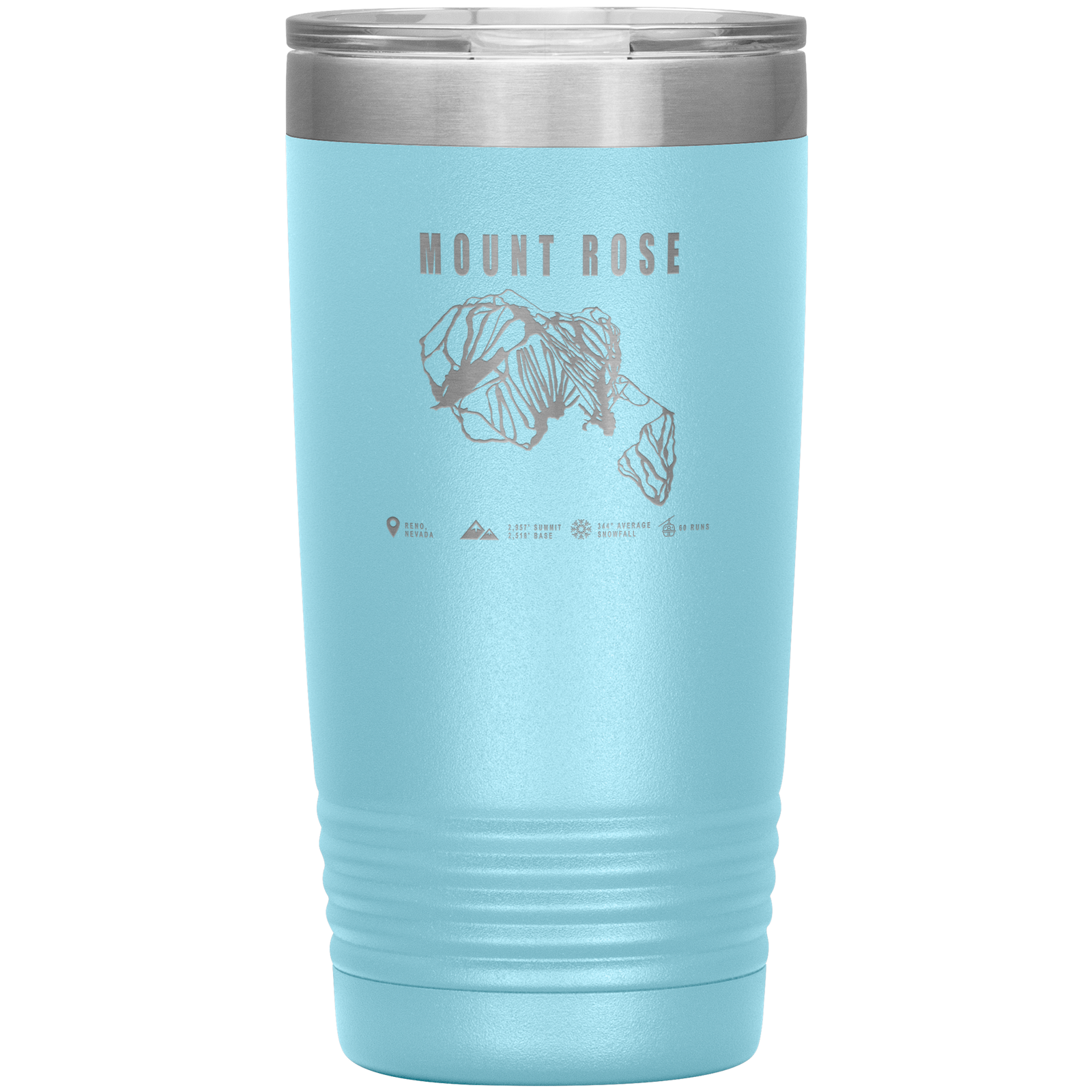 Mount Rose, Nevada Ski Trail Map 20oz Tumbler - Powderaddicts