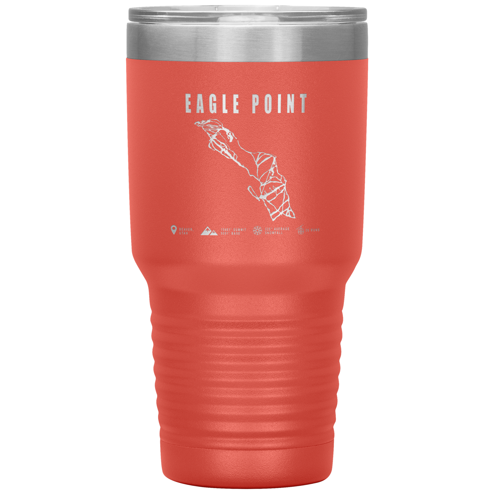 Eagle Point,Utah Ski Trail Map 30oz Tumbler - Powderaddicts