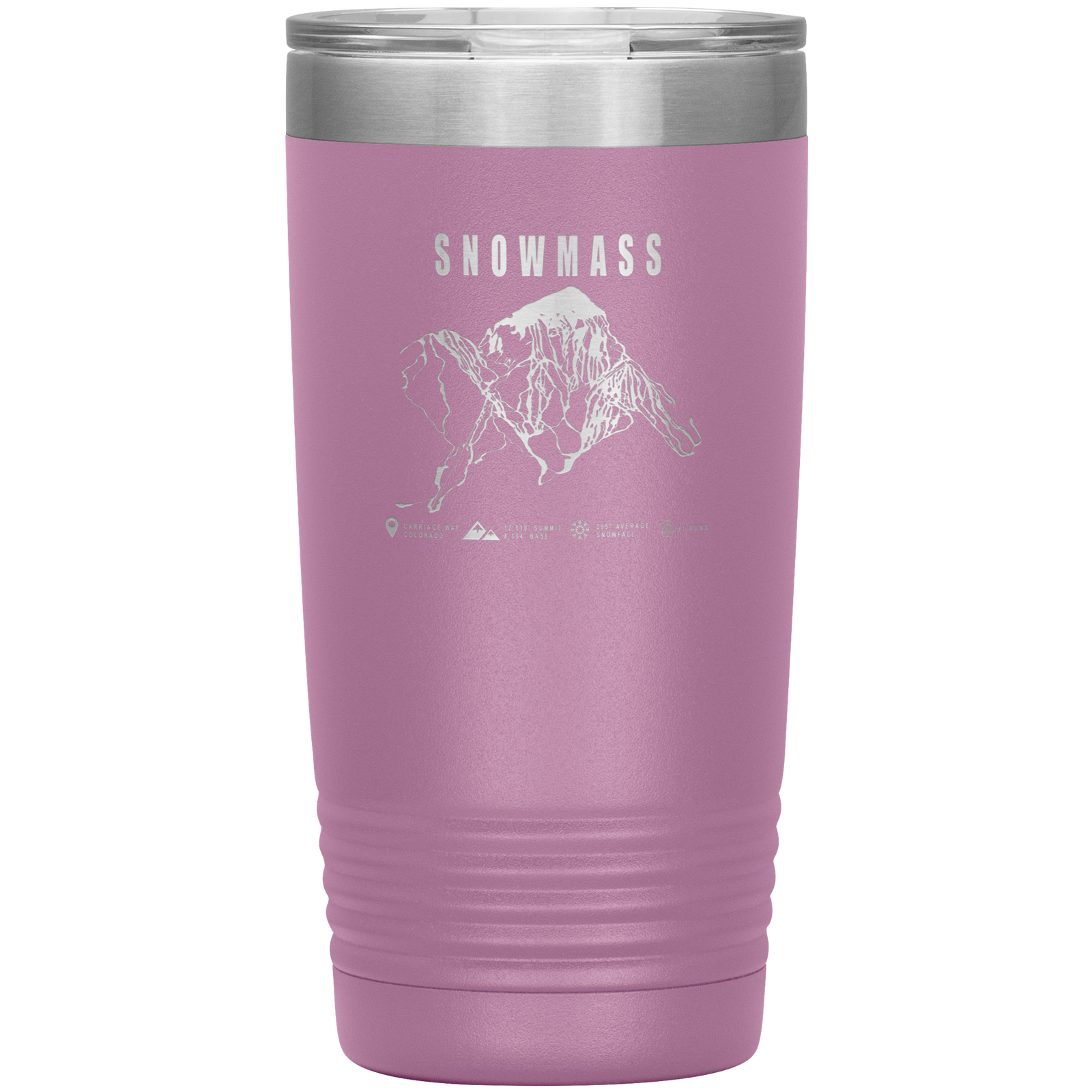 Snowmass Colorado Ski Trail Map 20oz Tumbler - Powderaddicts