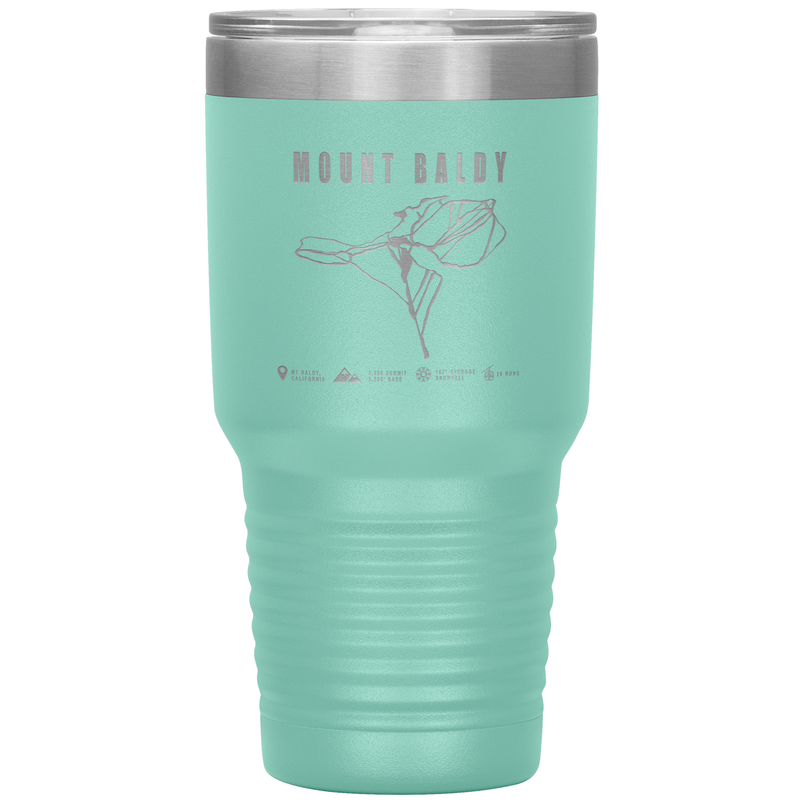 Mount Baldy, California Ski Trail Map 30oz Tumbler - Powderaddicts