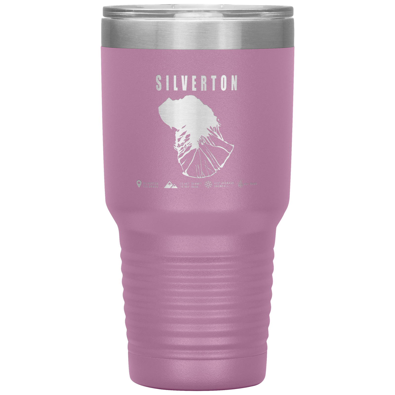 Silverton Colorado Ski Trail Map 30oz Tumbler - Powderaddicts