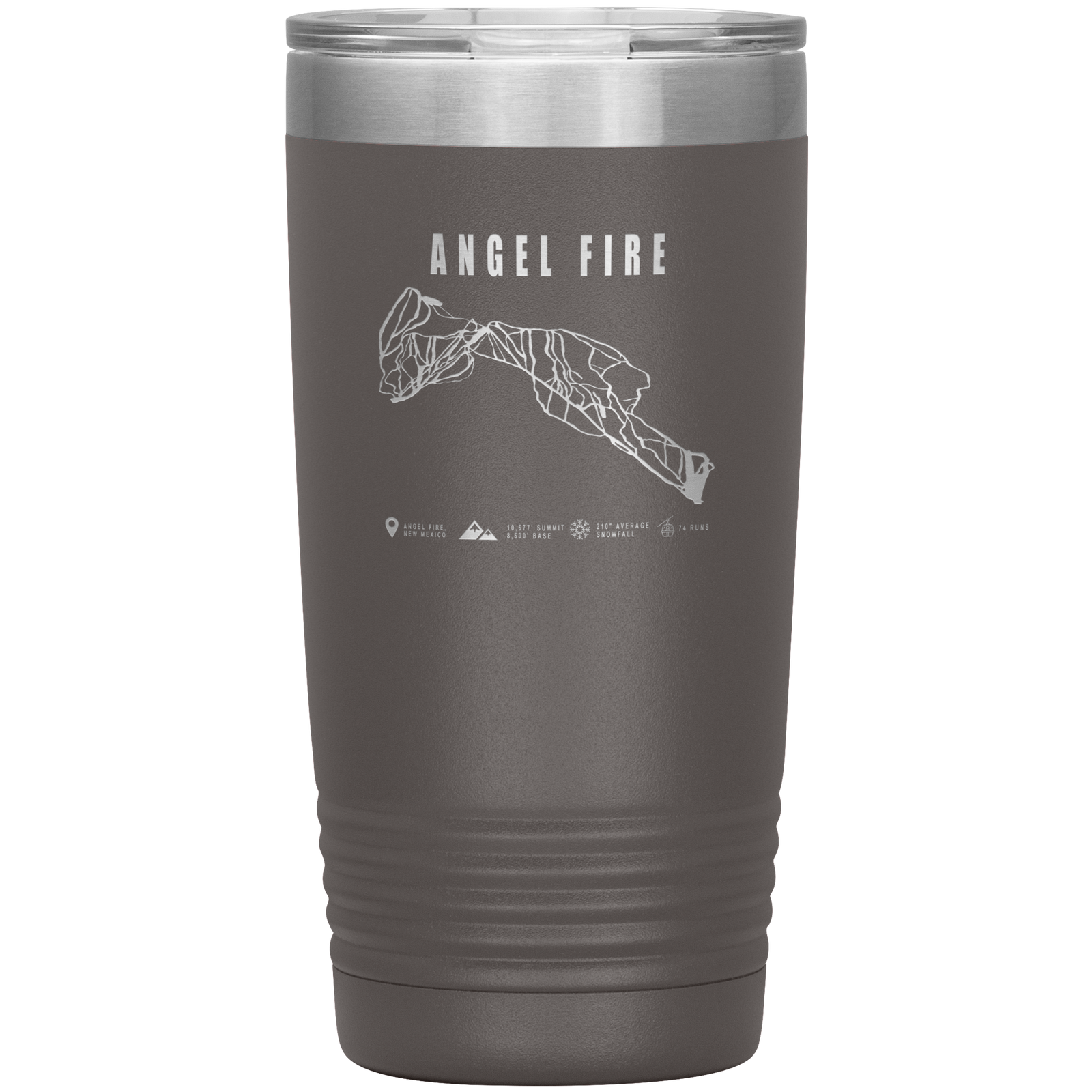 Angel Fire, New Mexico Ski Trail Map 20oz Tumbler - Powderaddicts