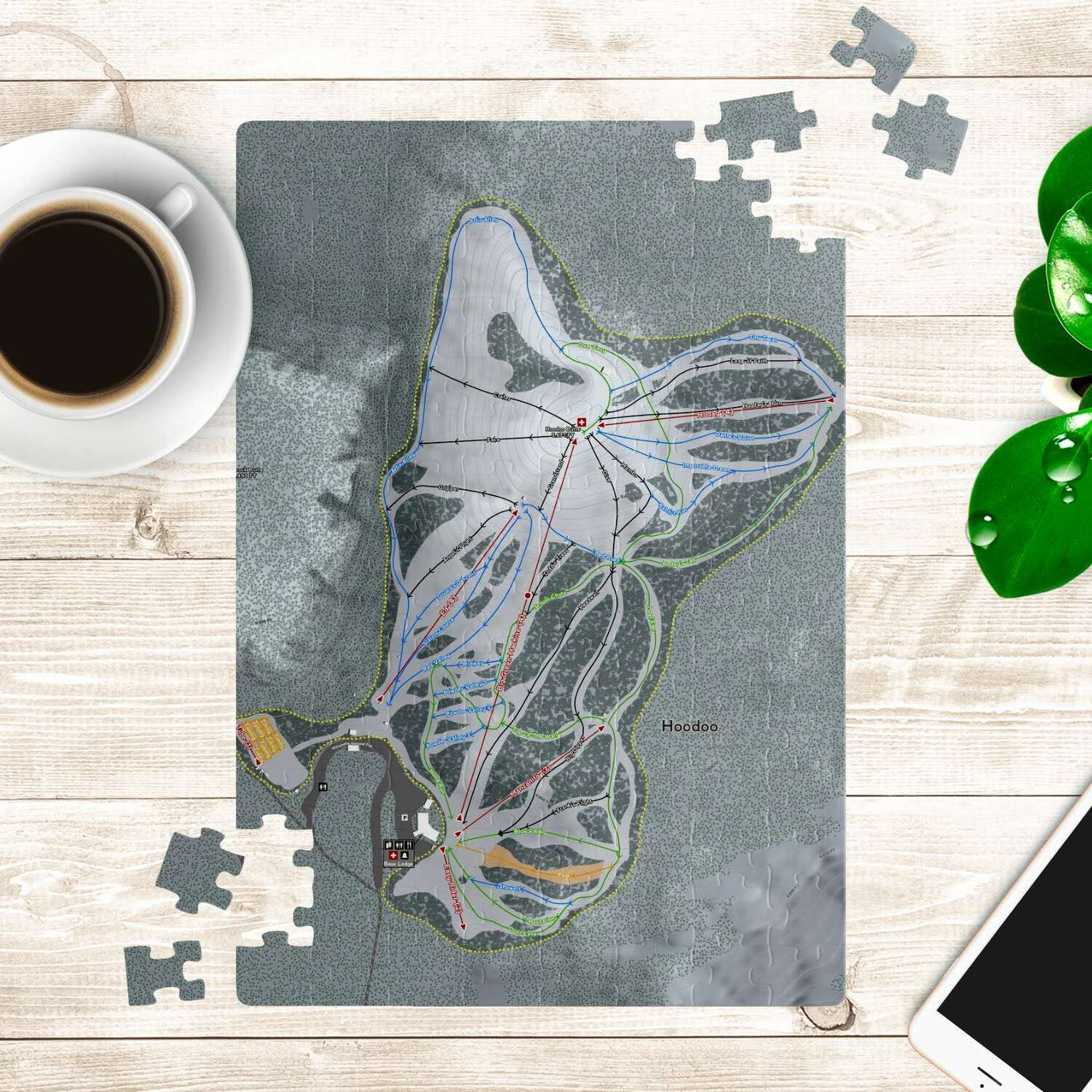 Hoodoo, Oregon Ski Trail Map Puzzle - Powderaddicts