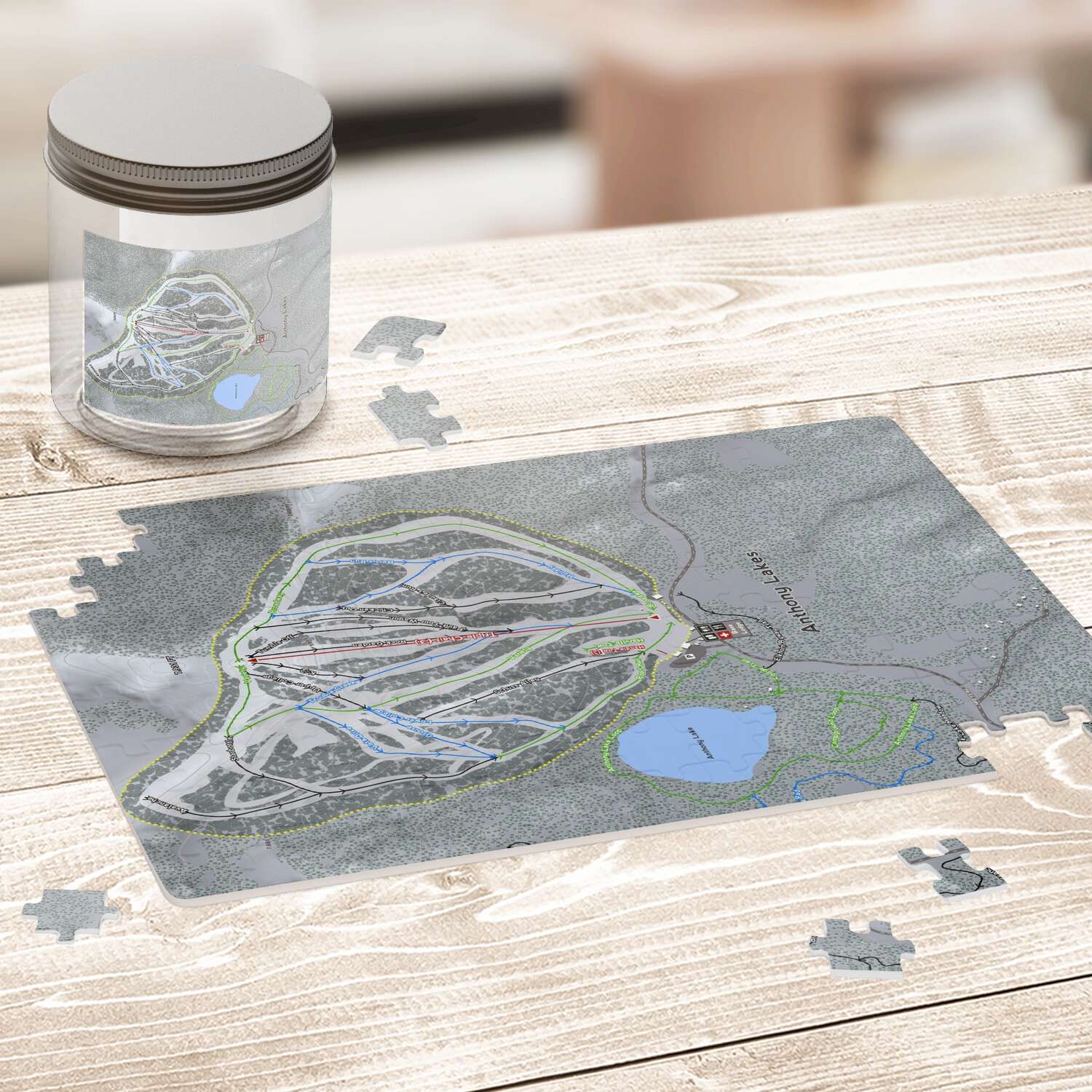 Anthony Lakes, Oregon Ski Trail Map Puzzle - Powderaddicts