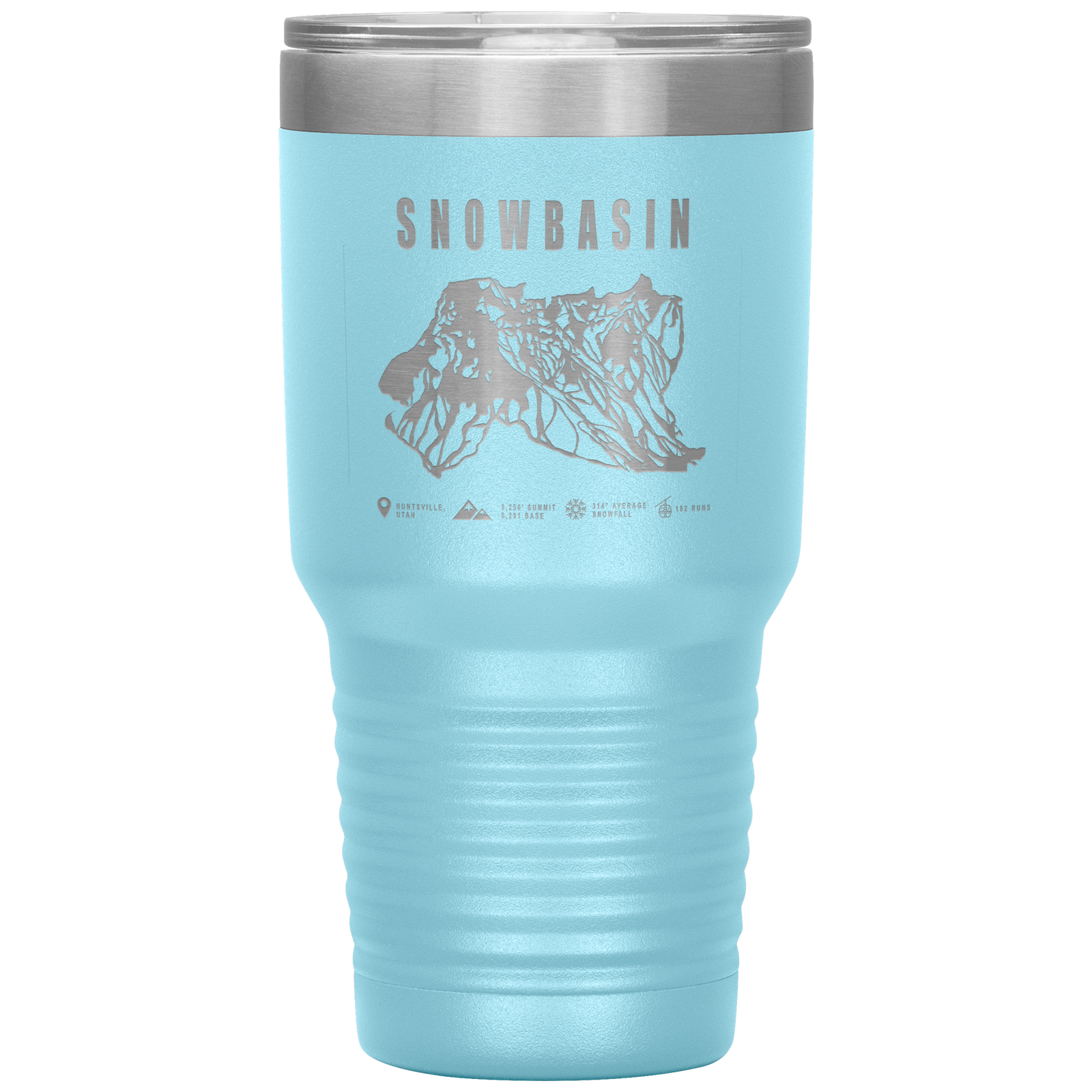 Snowbasin, Utah Ski Trail Map - 30oz Tumbler - Powderaddicts