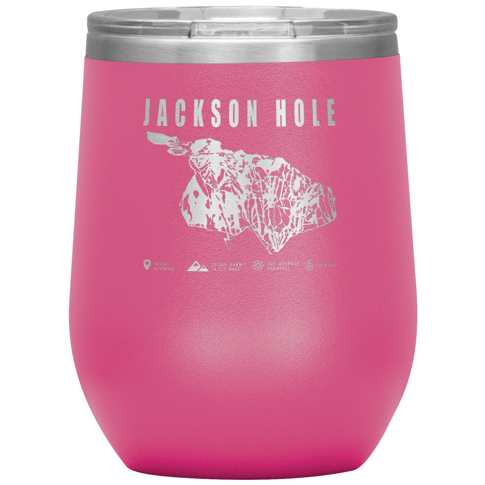 Jackson Hole Wyoming Ski Trail Map Wine 12oz Tumbler - Powderaddicts