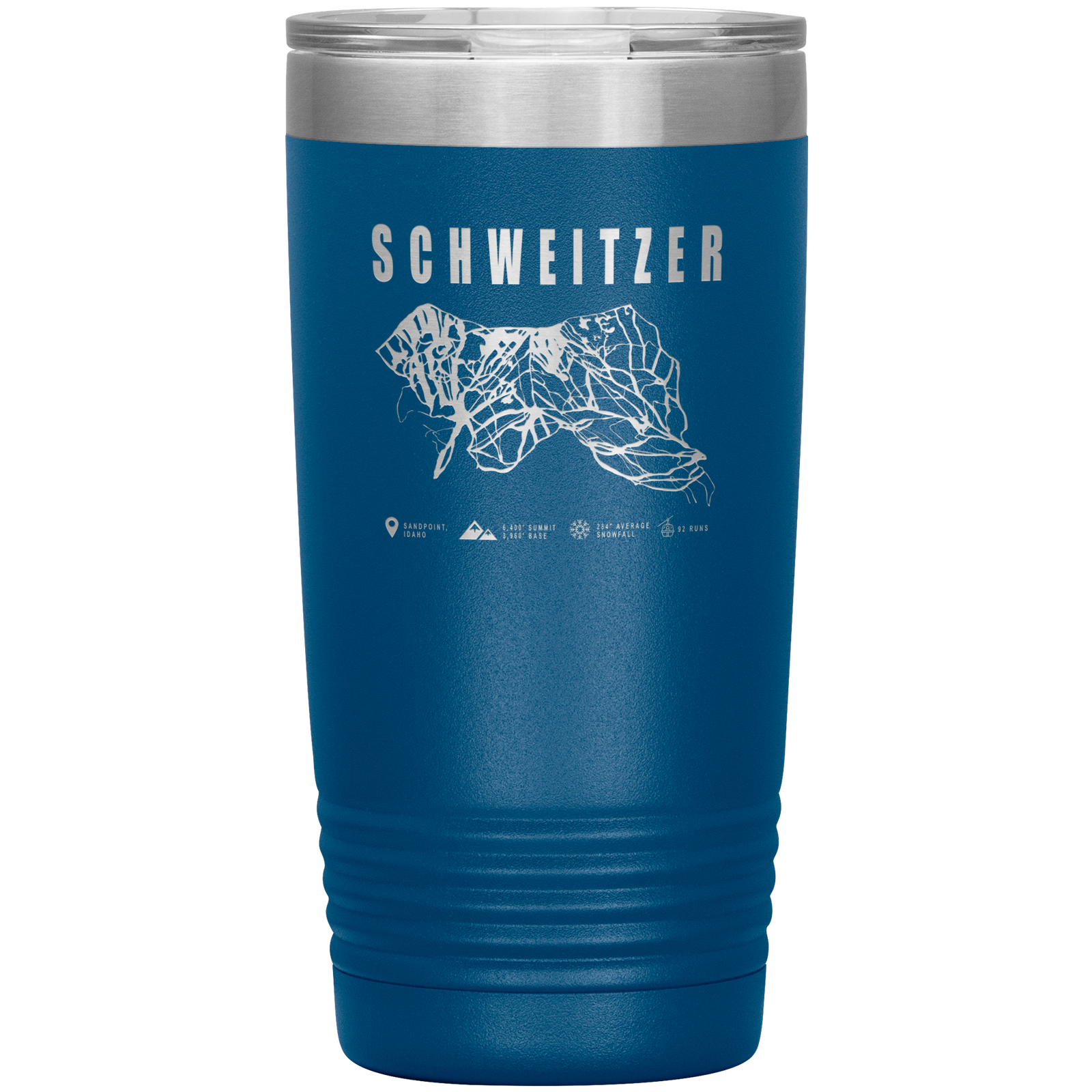 Schweitzer Idaho Ski Trail Map 20oz Tumbler - Powderaddicts