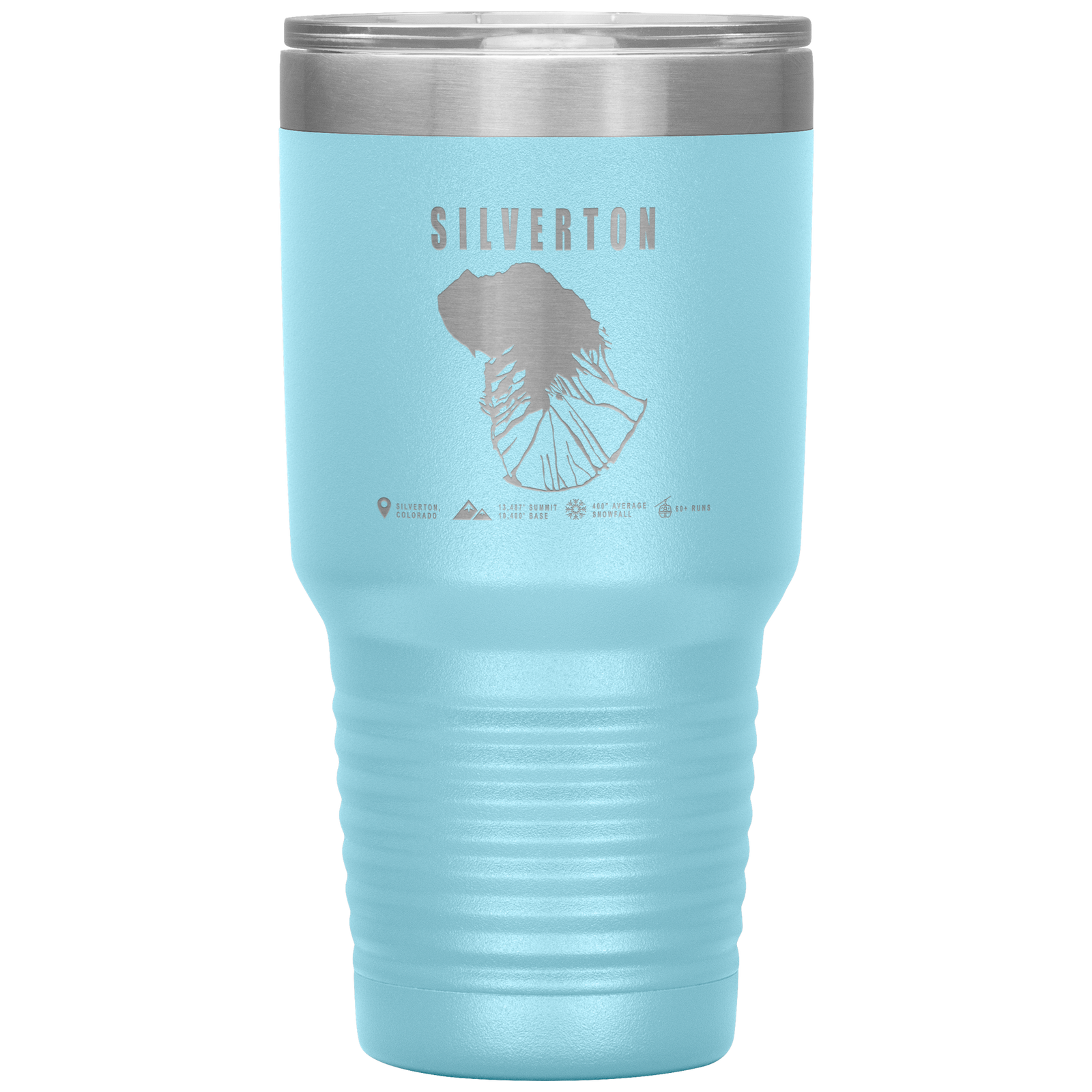 Silverton Colorado Ski Trail Map 30oz Tumbler - Powderaddicts