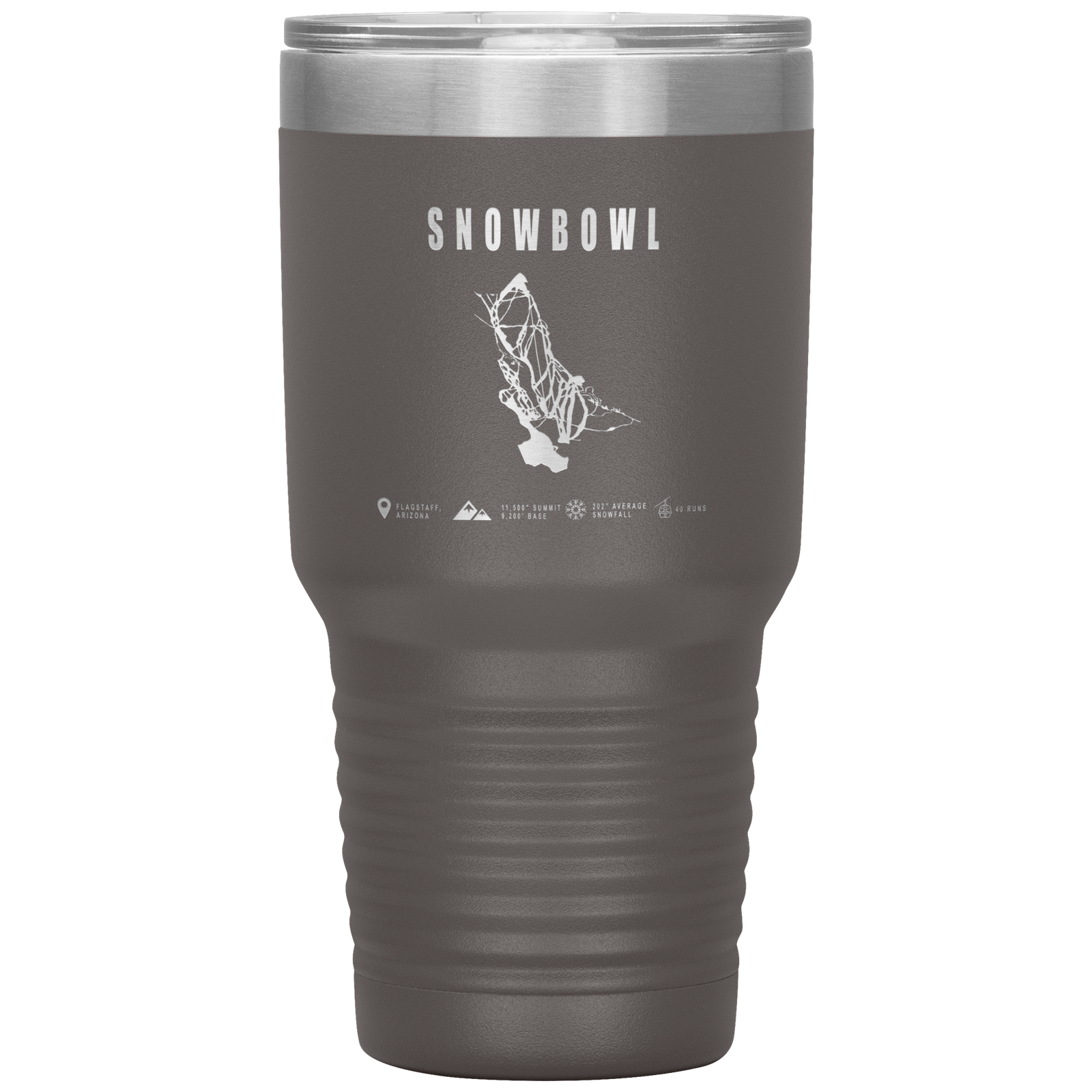 Snowbowl, Arizona Ski Trail Map 30oz Tumbler - Powderaddicts