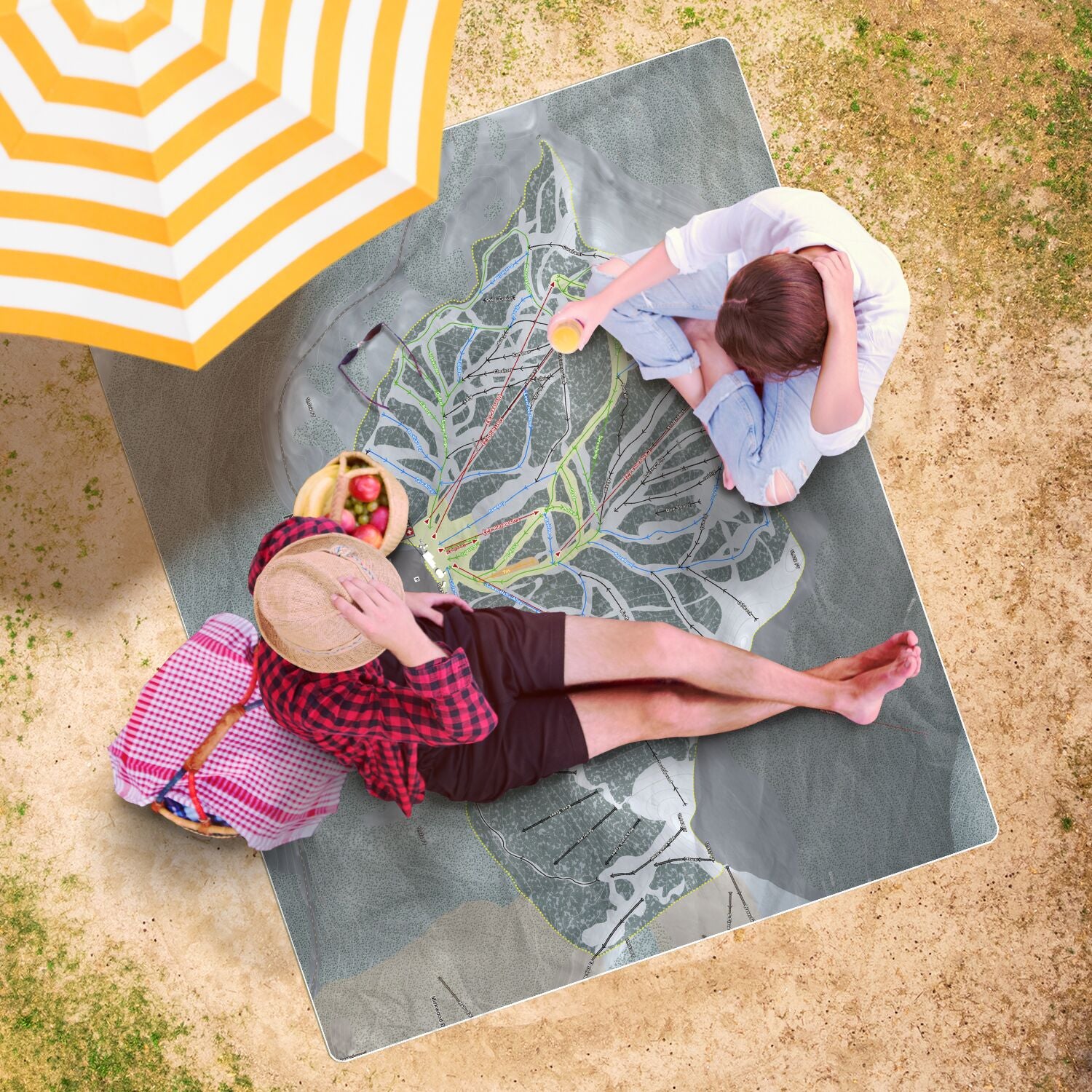 Monarch Mountain, Colorado Ski Resort Map Printed Beach Towel - Powderaddicts