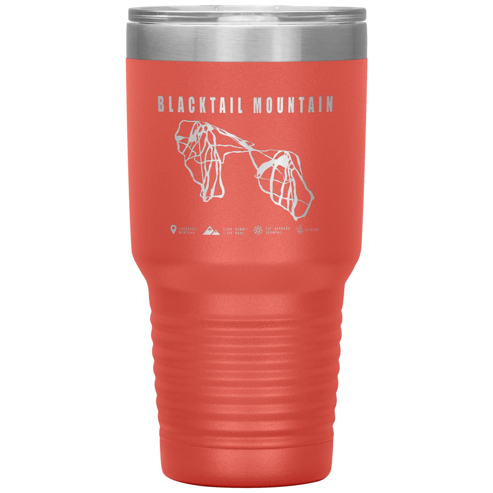 Blacktail Mountain Montana Ski Trail Map 30oz Tumbler - Powderaddicts