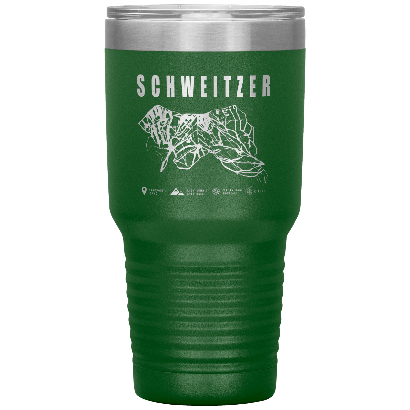Schweitzer Idaho Ski Trail Map 30oz Tumbler - Powderaddicts