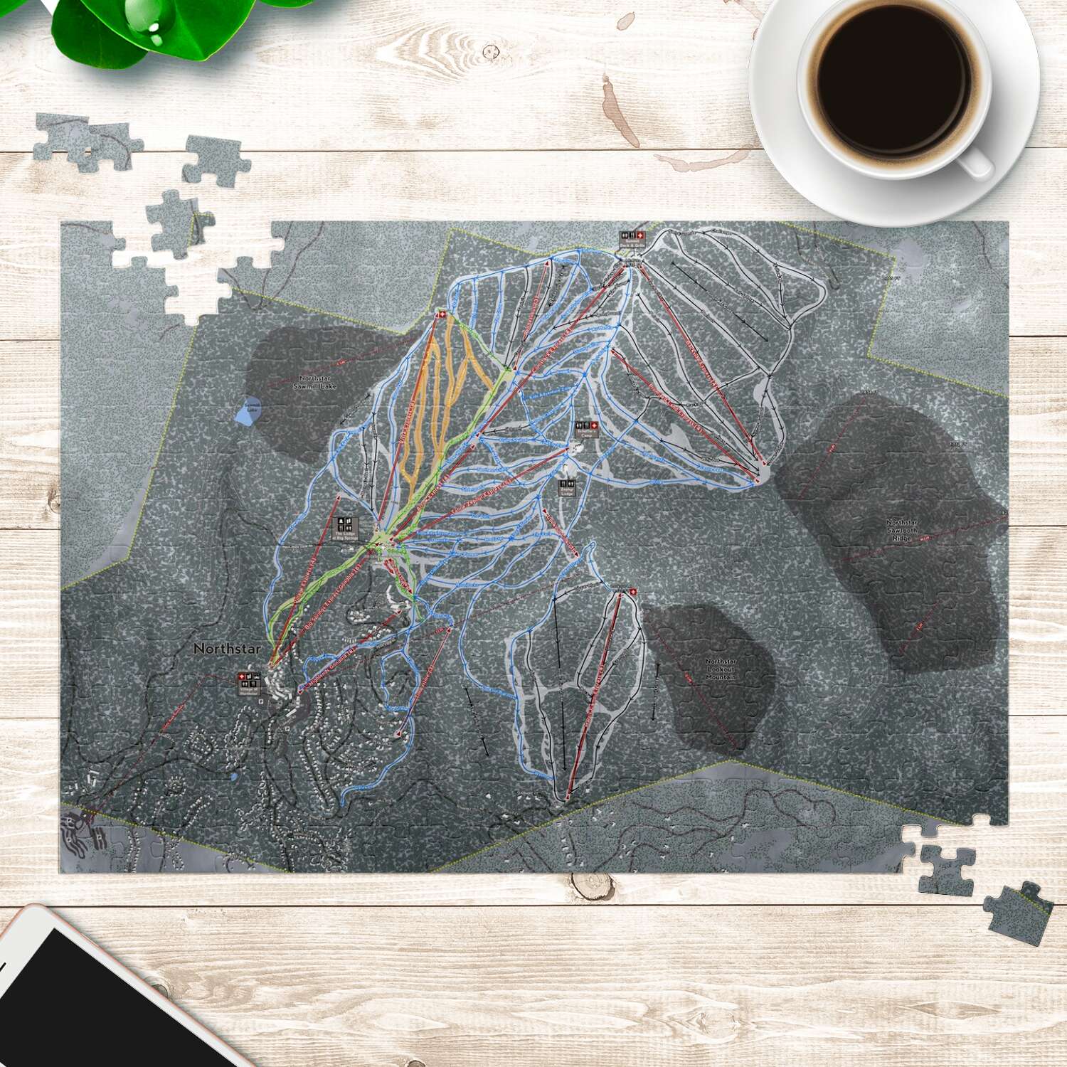 Northstar, California Ski Trail Map Puzzle - Powderaddicts